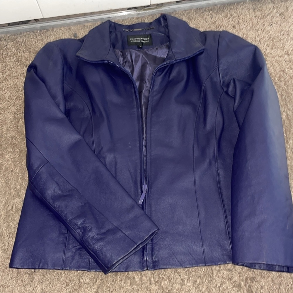 Navy Genuine Leather Jacket